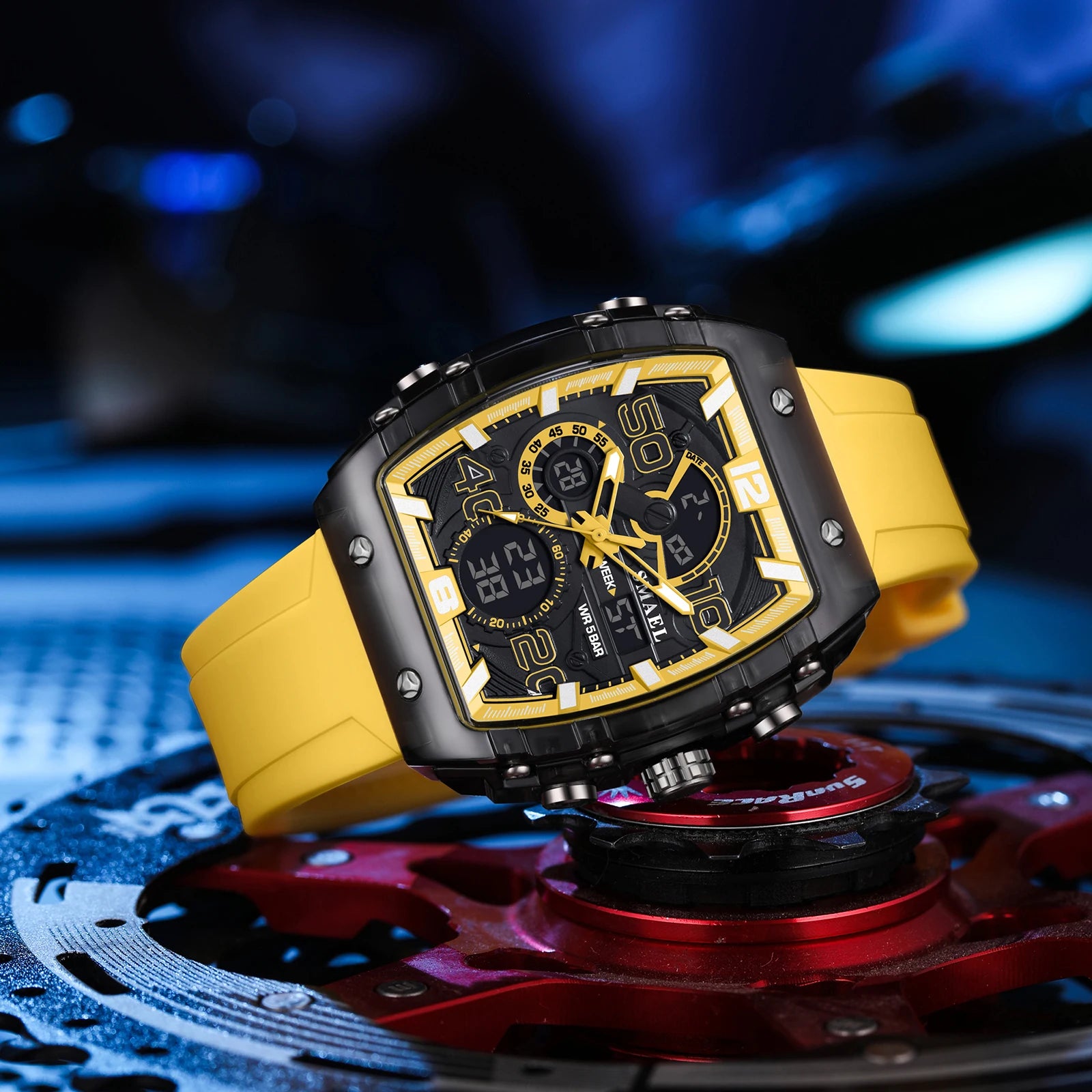 SMAEL Montre Sport Homme Double Affichage Digital Analogique Chrono LED 50mm Étanche – CLEVI Paris