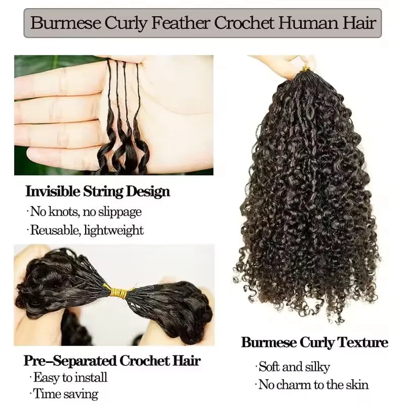 Extensions crochet bouclées, cheveux humains – CLEVI Paris