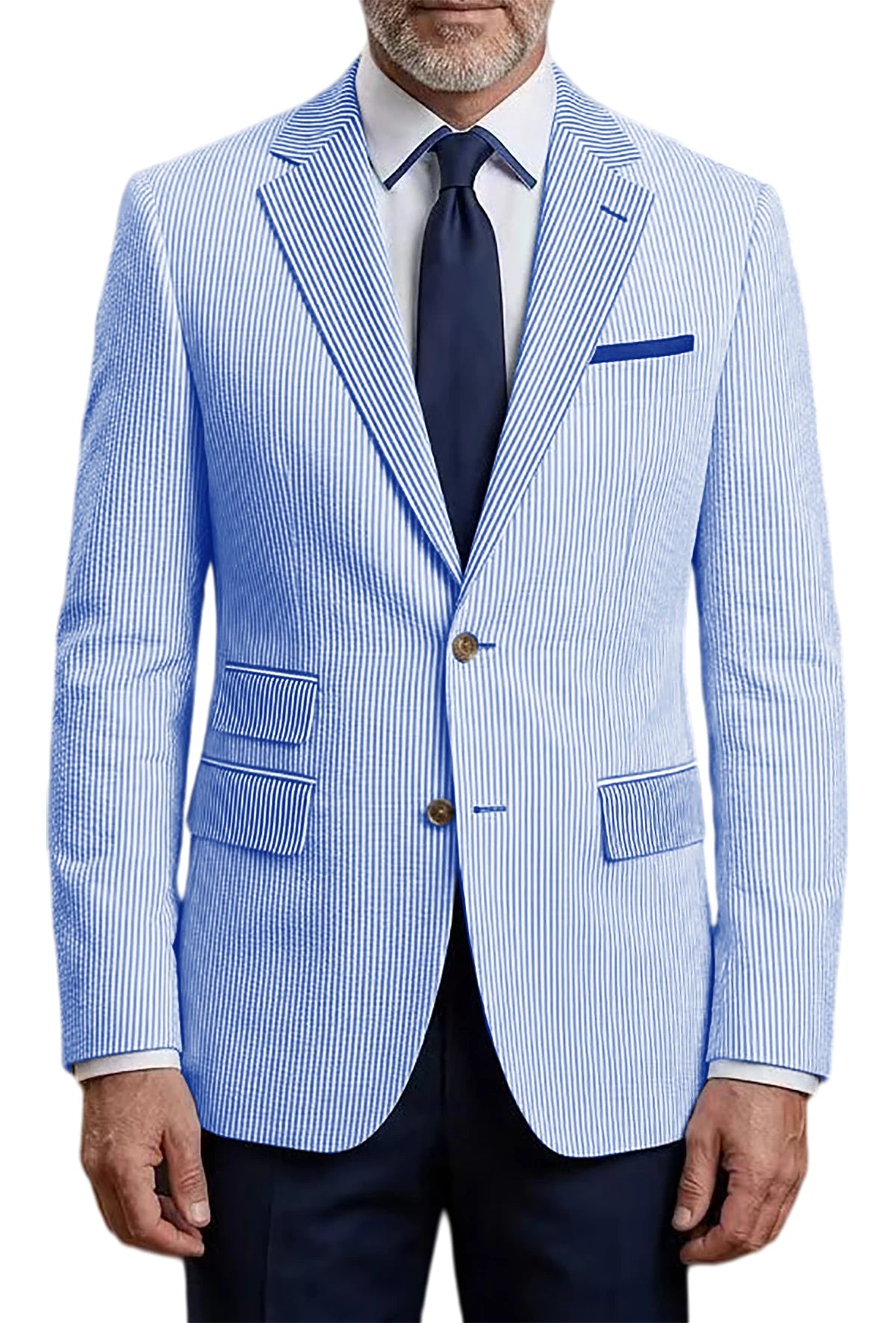 Blazer homme rayé en seersucker – CLEVI Paris