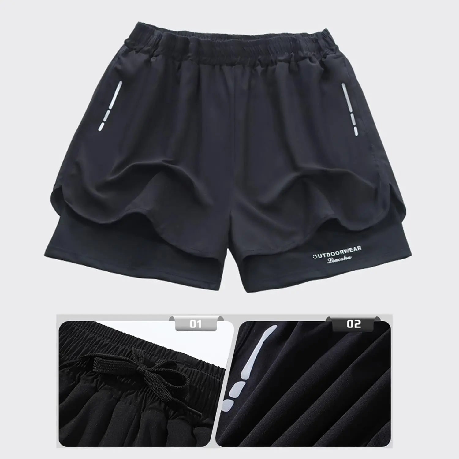 Short de Bain Homme Séchage Rapide – Compression Liner Beach & Gym
