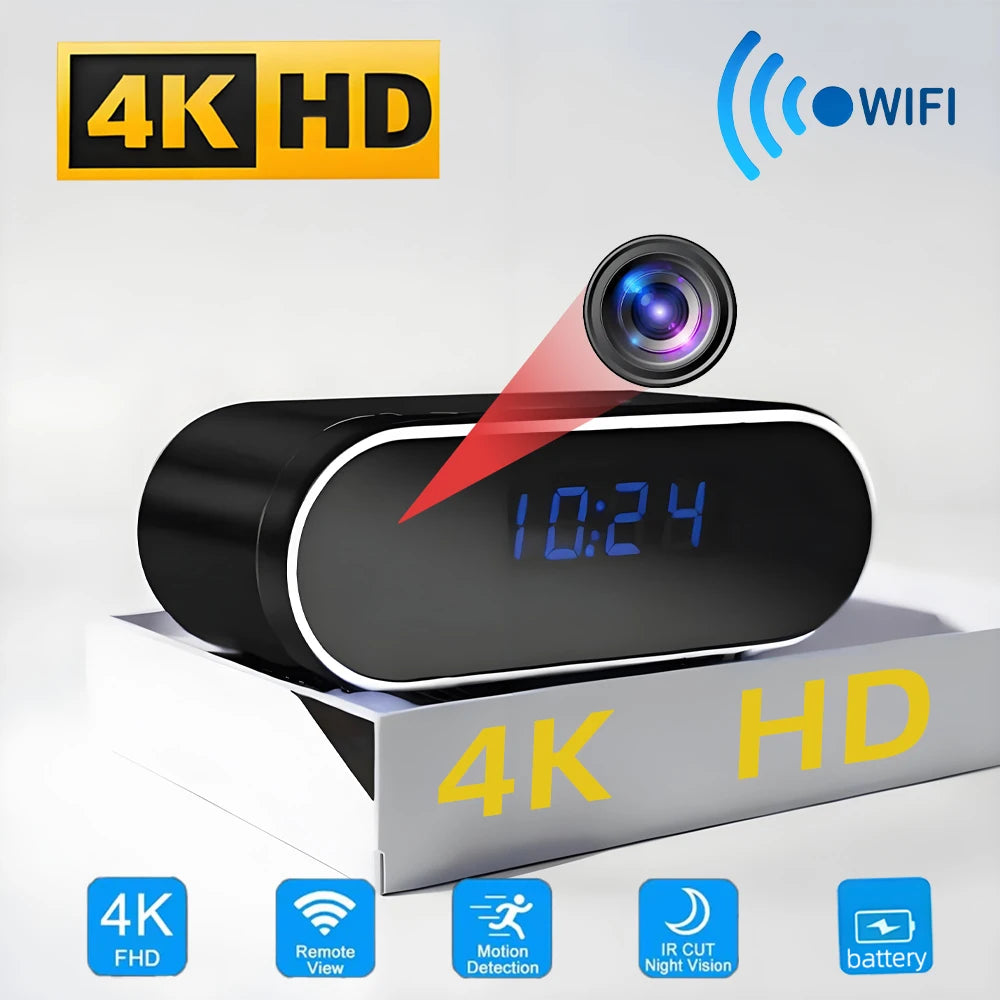 Mini Caméra WiFi 4K HD – Vision Nocturne 9 IR, Détection de Mouvement & Surveillance à Distance – CLEVI Paris