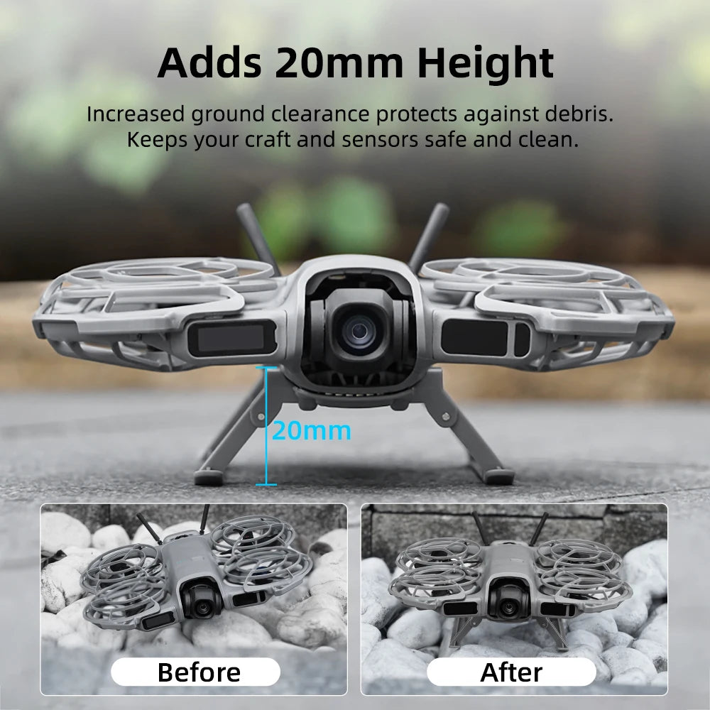Train d'Atterrissage Pliable pour DJI Neo 2 – Extension Rapide +20mm – CLEVI Paris
