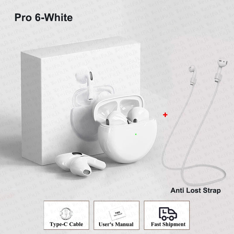 Écouteurs TWS UOJSJK Air Pro 5 & 6 Bluetooth 5.0 ANC HiFi Apt-X Micro Waterproof – CLEVI Paris