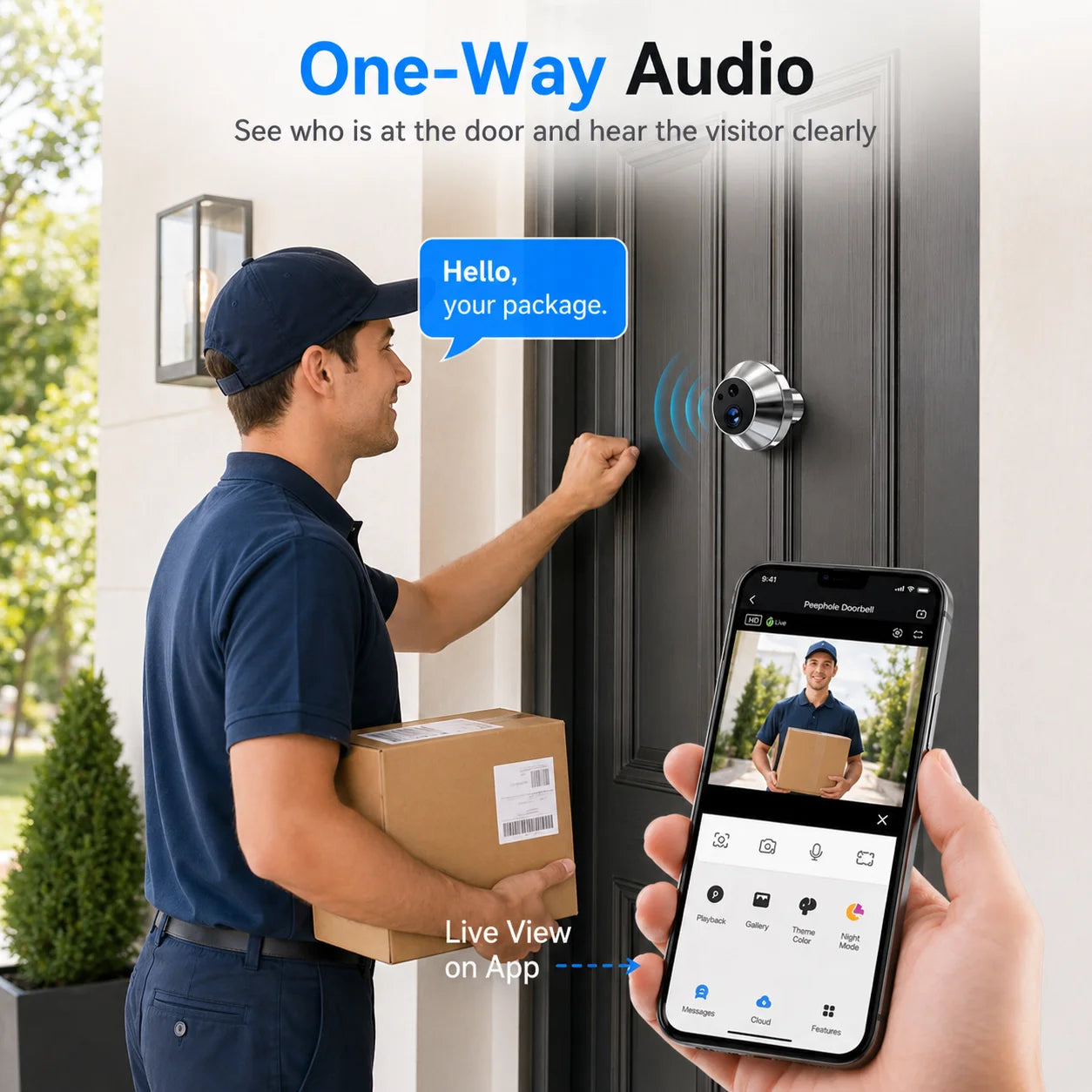 Judas Connecté 5MP avec Moniteur 4,3" – Batterie 5000mAh WiFi Tuya Détection PIR Vision Nocturne – CLEVI Paris