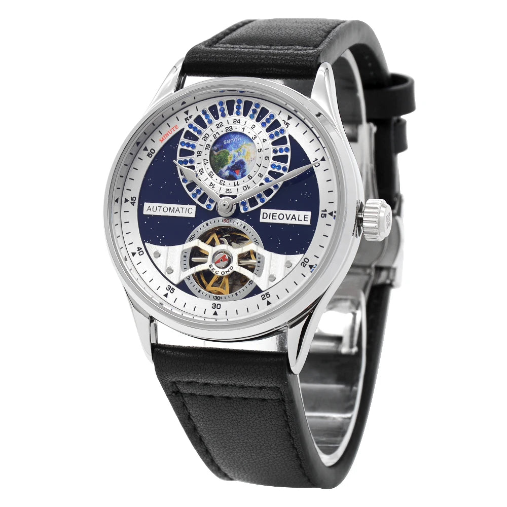 Gezfeel Montre Automatique Homme Squelette Cuir Véritable Étanche 41mm – CLEVI Paris