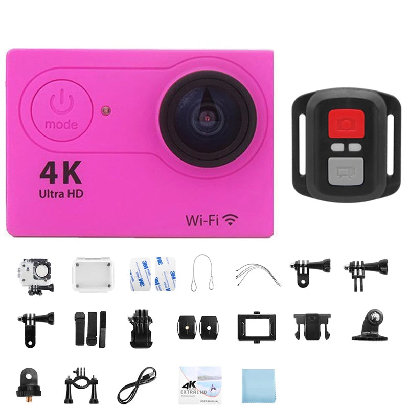 Caméra Action 4K Fomscvka – 1080P/60fps, WiFi, Étanche, Écran 2", Télécommande, 8 Coloris, microSD en Option