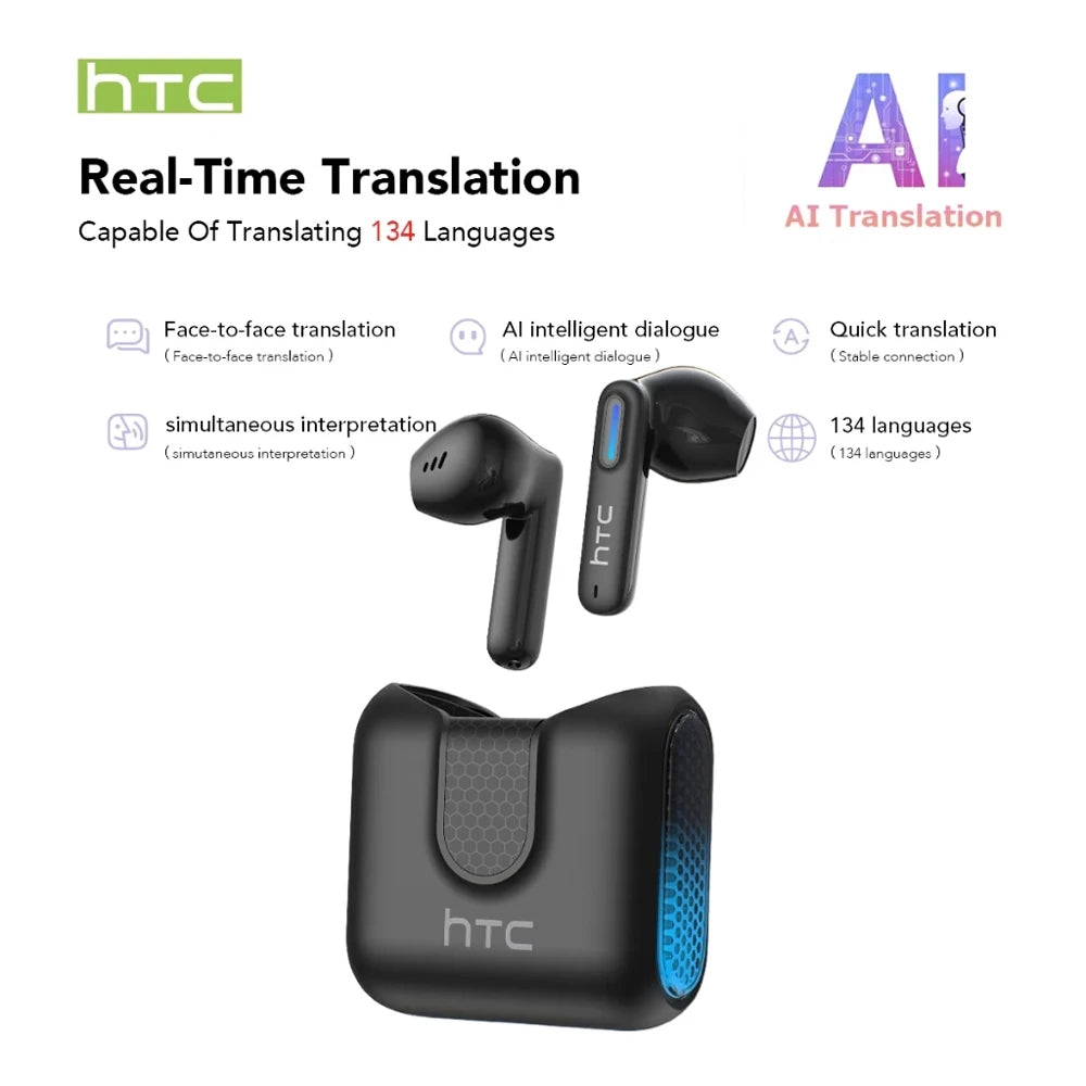 HTC NE49 Écouteurs Traducteur IA Bluetooth TWS – CLEVI Paris