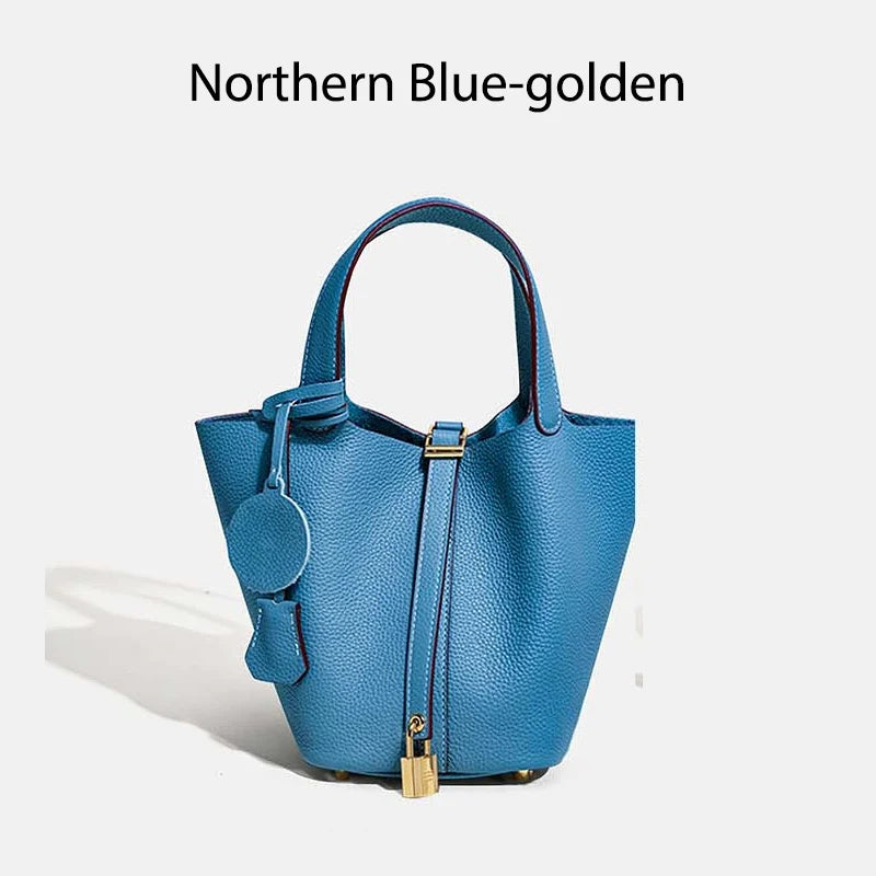 Sac Seau Femme Cuir Véritable TOGO Cadenas & Foulard Décoratif – CLEVI Paris