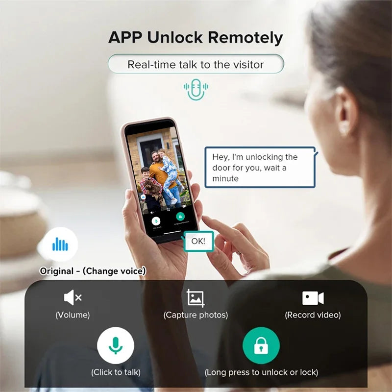 Serrure Connectée XSDTS DF03XF Reconnaissance Faciale 3D Intercom Caméra WiFi – CLEVI Paris