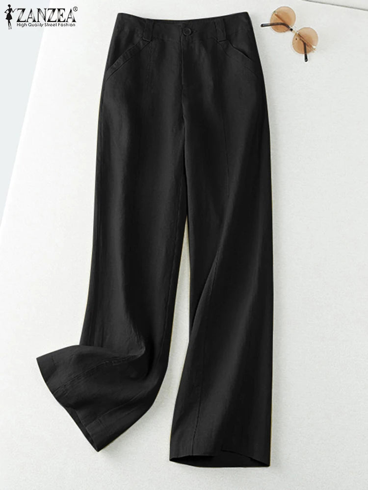 Pantalon Femme Jambe Large Coton Casual Bohème Streetwear Toutes Saisons – CLEVI Paris