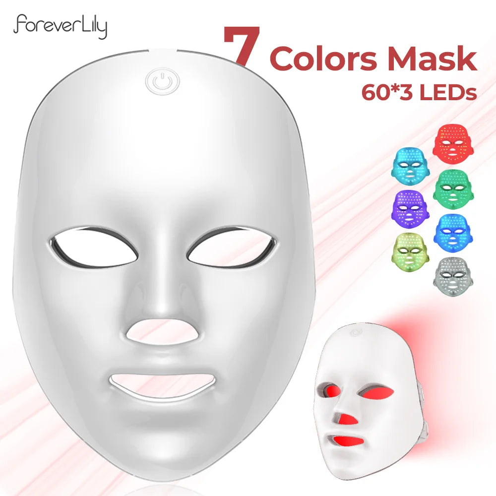 Masque LED Visage 7 Couleurs | Photothérapie Anti-Rides, Anti-Acné & Éclat