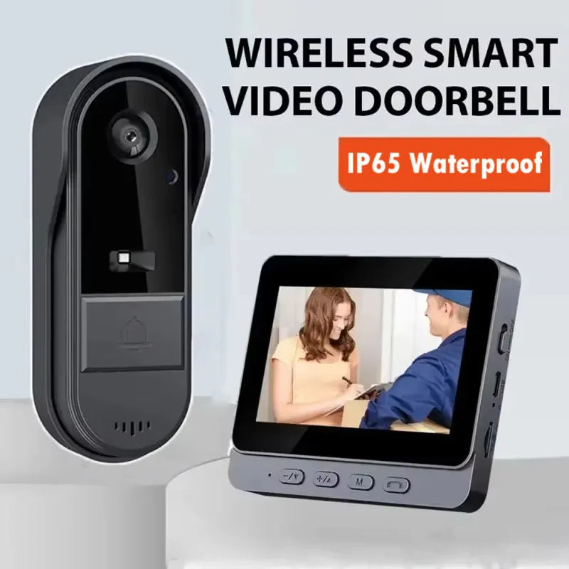 Visiophone Sans Internet Branches – Écran IPS 4,3", Vision Nocturne IR, Angle 170°, Batterie 3-4 Mois, Carte SD 128Go