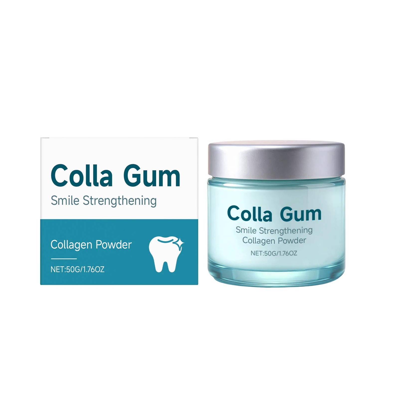 Poudre Dentaire au Collagène – Blanchiment, Soin des Gencives & Haleine Fraîche 50g