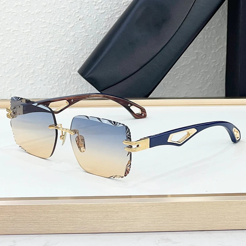 Lunettes de Soleil Homme Homotati Z154 – Sans Monture Acétate Artisanal Taillé Diamant UV400 – CLEVI Paris