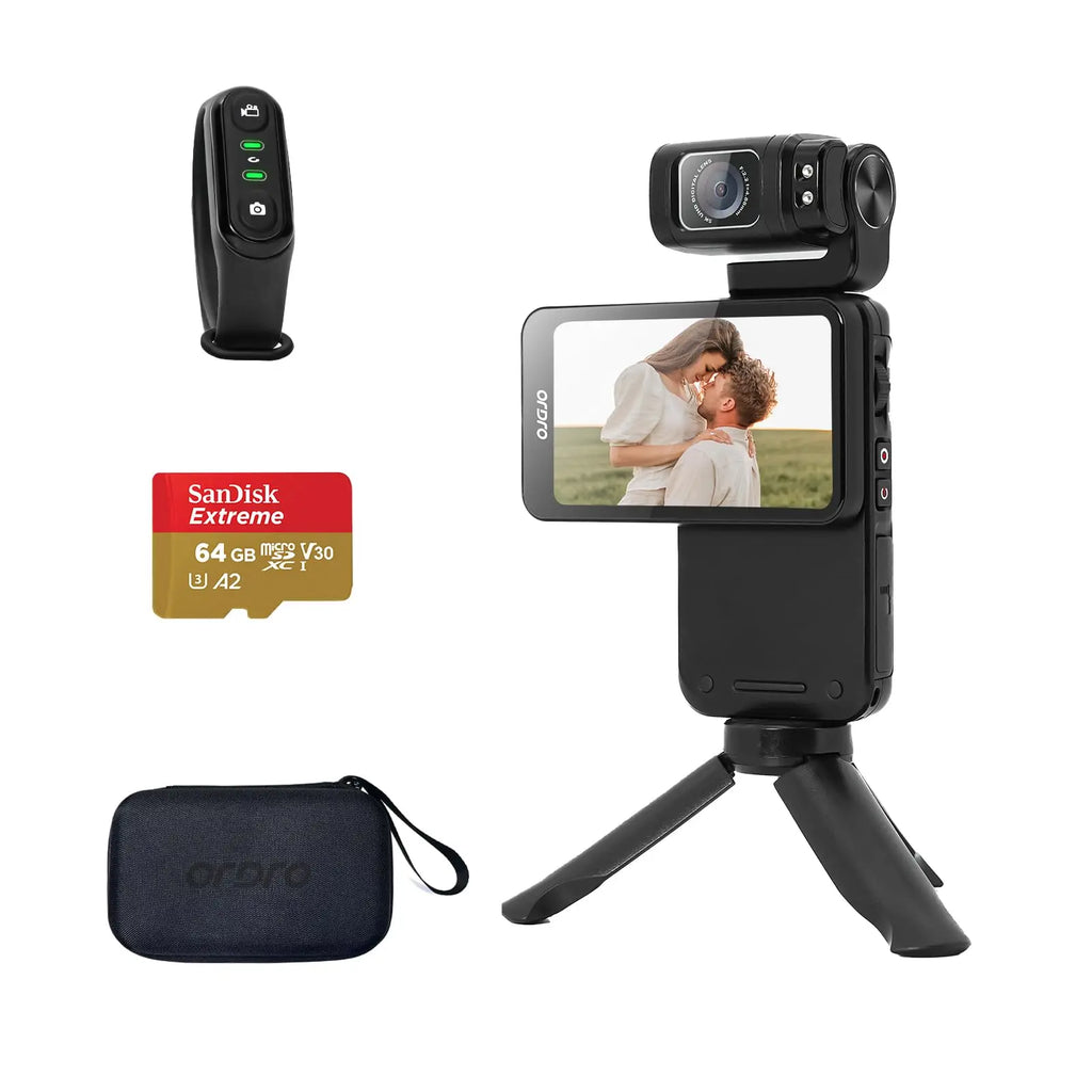 ORDRO M3 – Caméra Poche 5K/4K Gimbal 2 Axes Vision Nocturne IR Écran 3,5" Batterie 3250mAh Kit Complet Vlog – CLEVI Paris