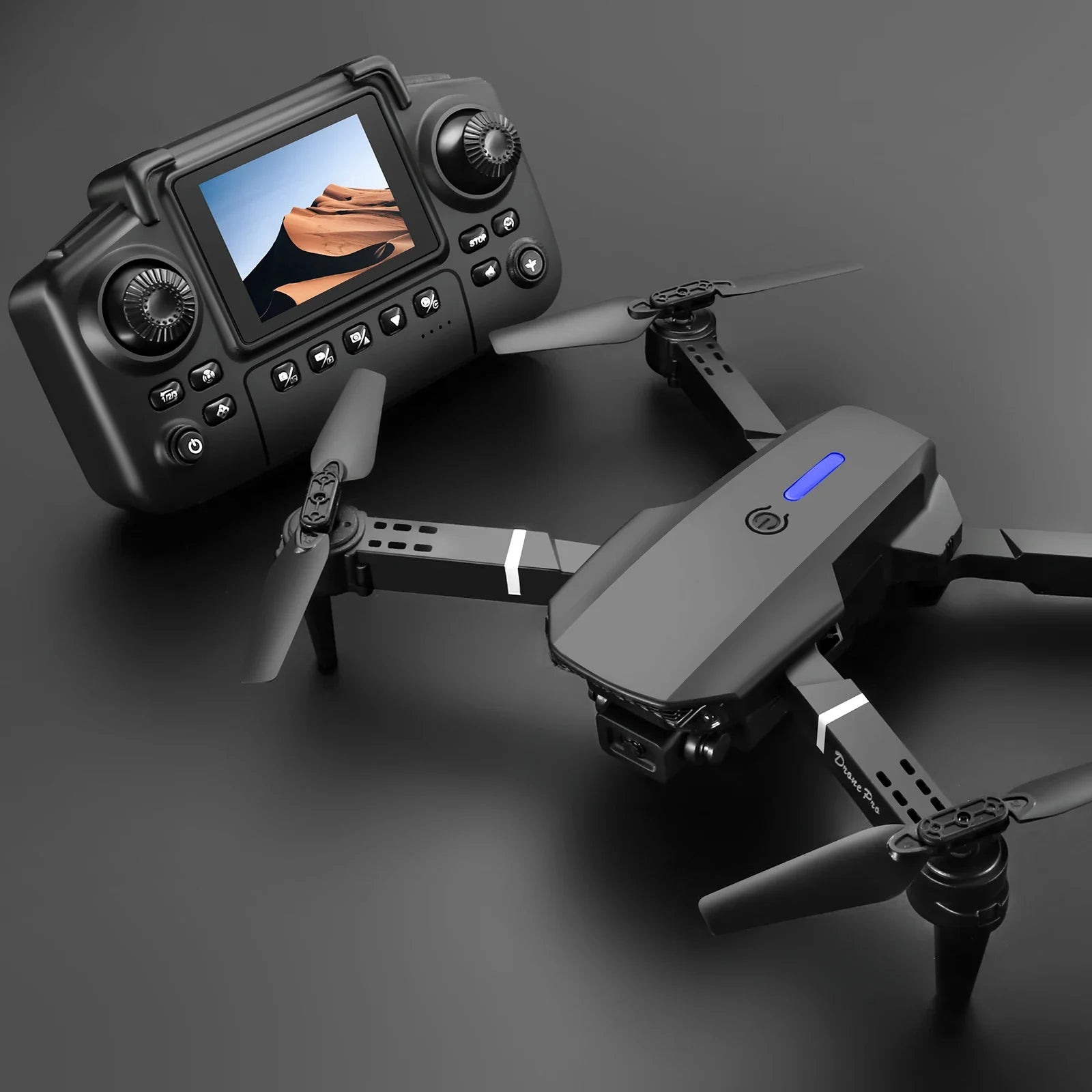 Drone E99 PRO 8K Double Caméra – Écran Télécommande, GPS, Brushless, Garde-Hélices & 12 Min de Vol – CLEVI Paris