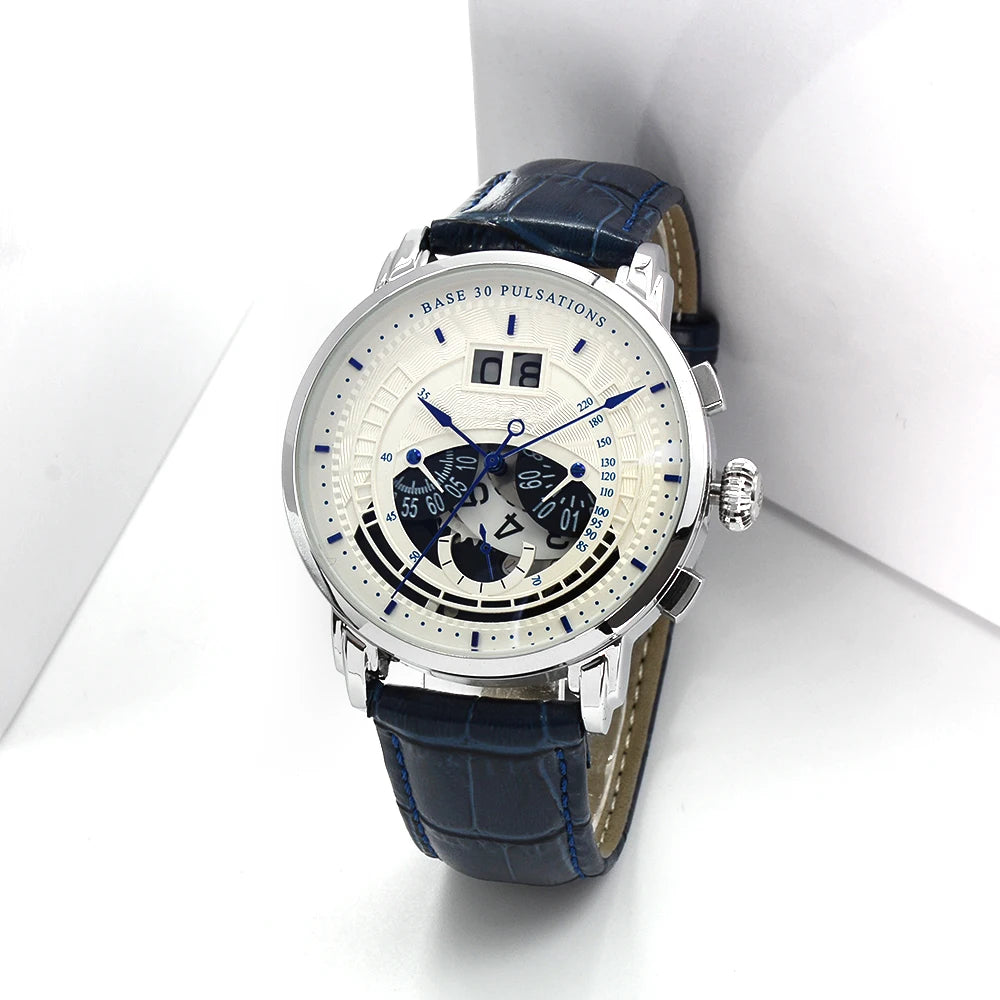 Montre Homme Gezfeel Chronographe Quartz Japonais Bracelet Cuir – CLEVI Paris