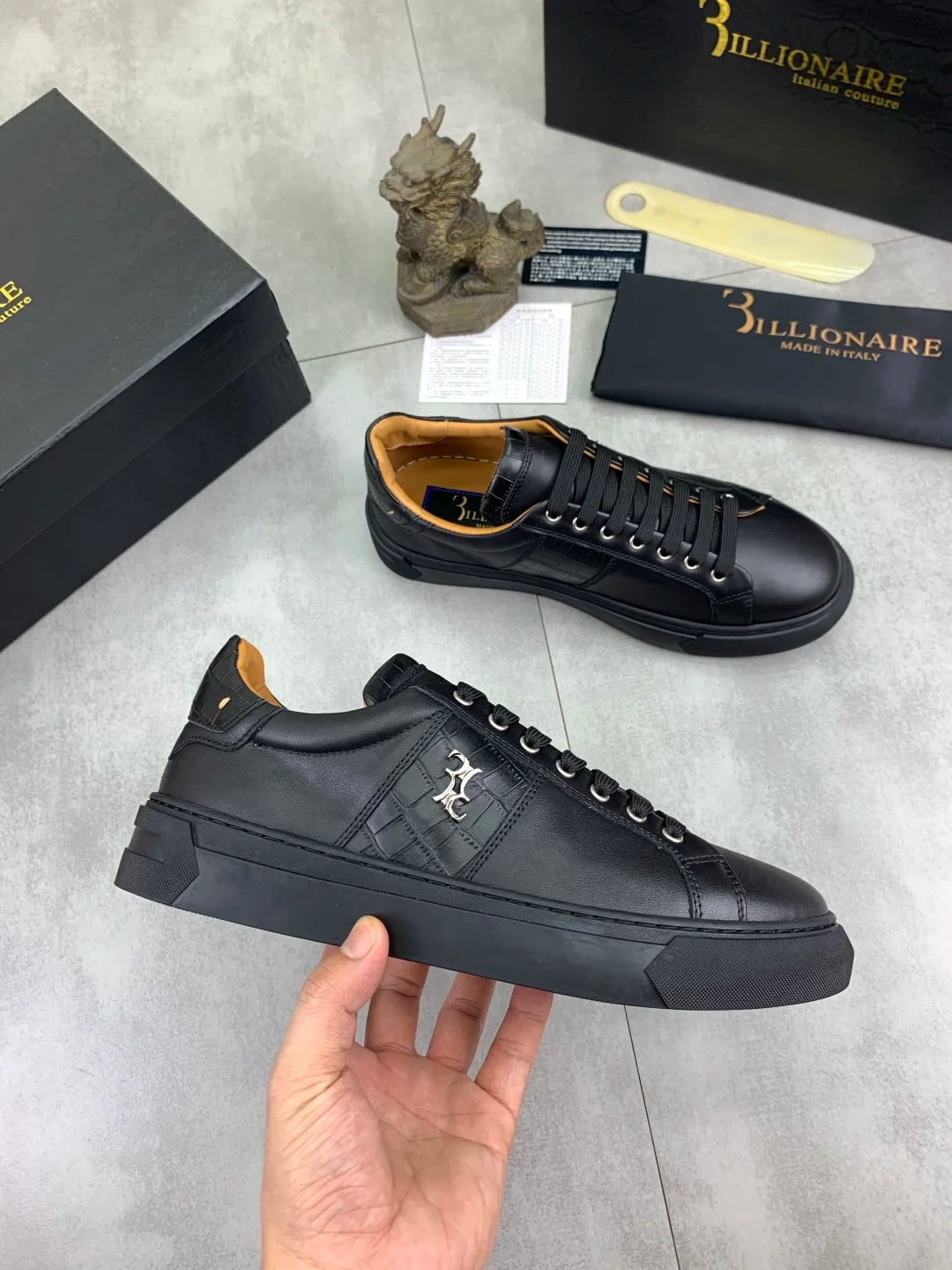 Sneakers Homme Cuir Véritable Brodées Casual Gentleman EU 38-44 – CLEVI Paris