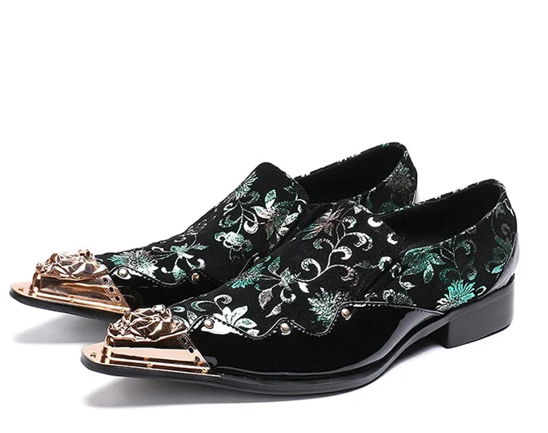 Oxford Homme Cuir Vache Bout Pointu Imprimé Serpent Slip-On Plateforme Rehaussant EU 36-49 – CLEVI Paris