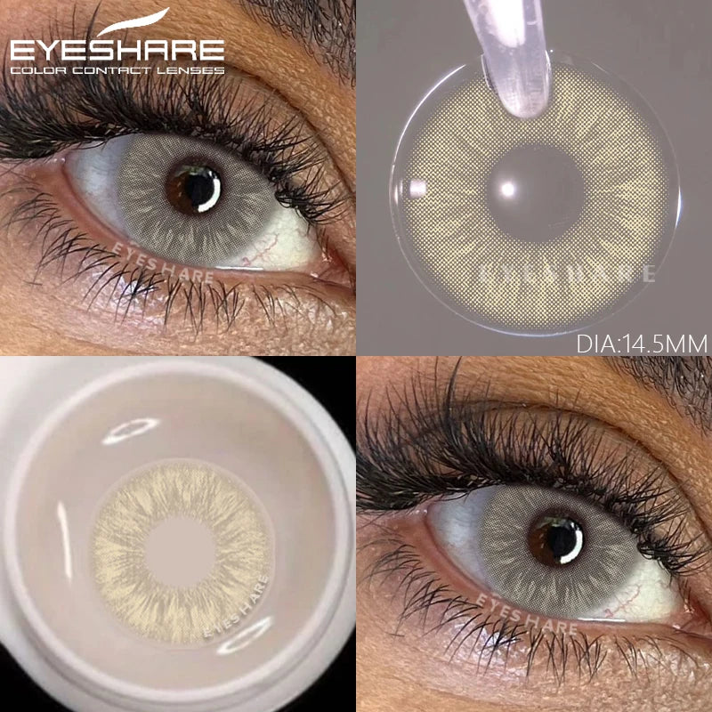 Lentilles de Contact Colorées EYESHARE – 15 Teintes, Port Annuel, Sans Correction