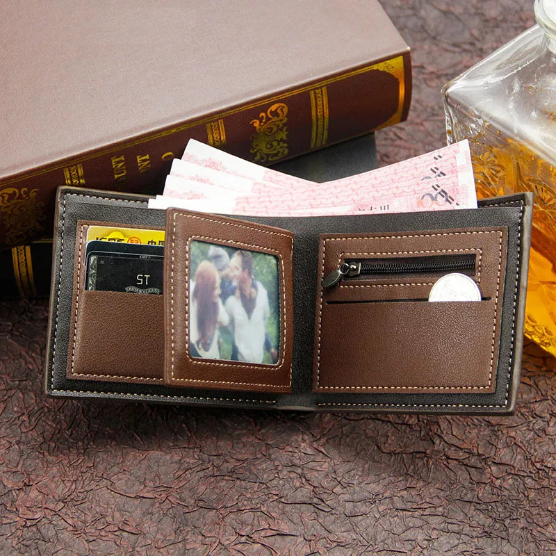 Portefeuille Homme Slim Cuir PU — Porte-Monnaie, Porte-Cartes & Photos, Noir & Marron | CLEVI Paris