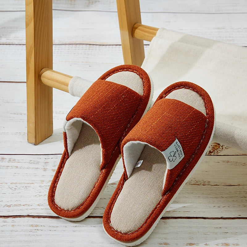 Chaussons Intérieur Homme Lin & EVA | Confortables, Respirants, Printemps & Automne, 4 Coloris – CLEVI Paris