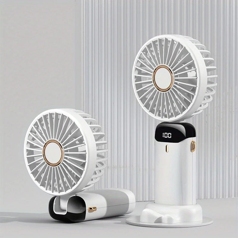 Ventilateur à main 3-en-1, 5 vitesses, LED – CLEVI Paris