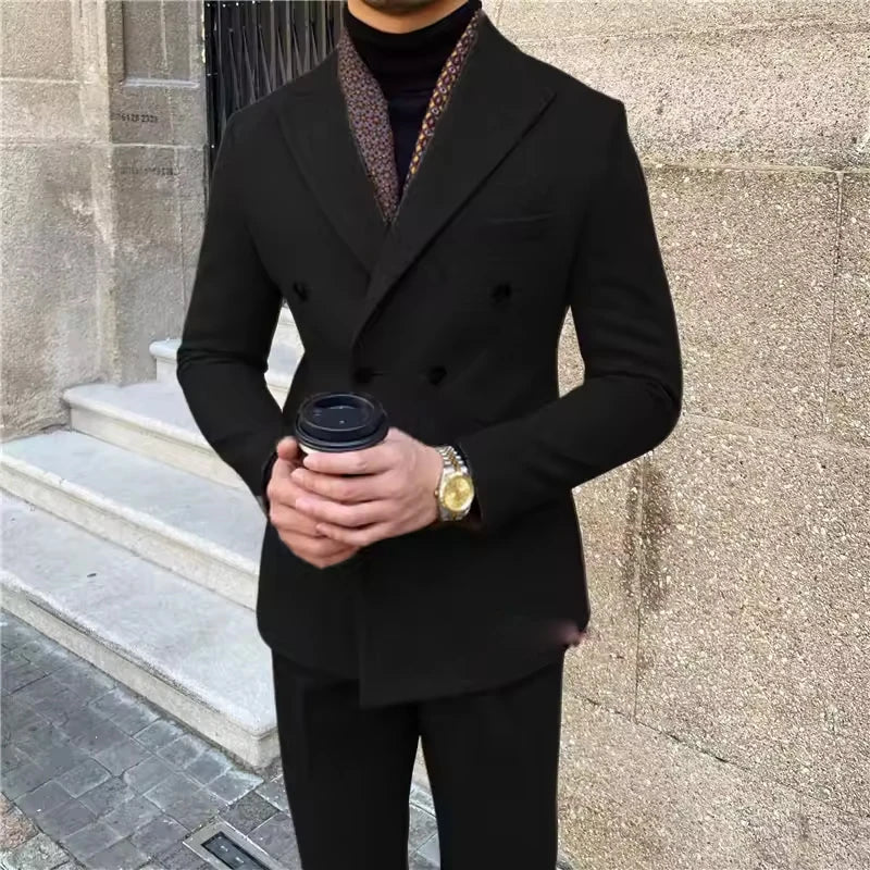 Costume homme 2 pièces en polyester et laine – CLEVI Paris