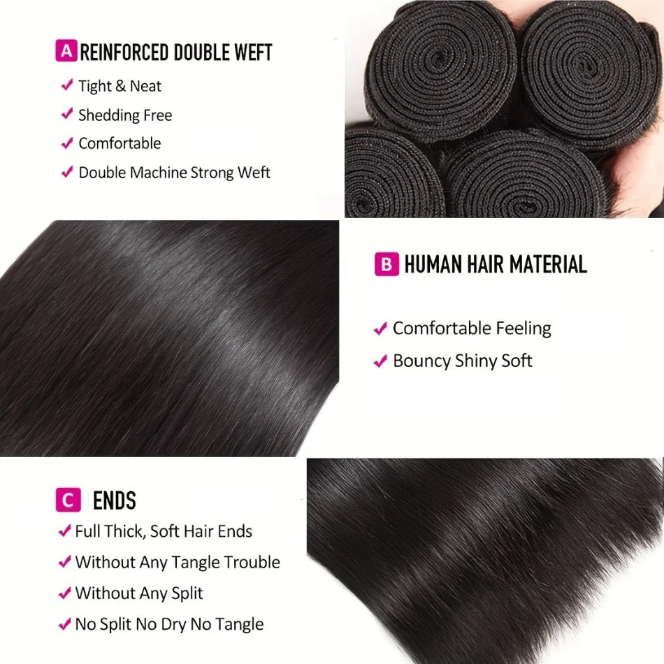Extensions Lisses Straight Remy Hair Brésilien – CLEVI Paris