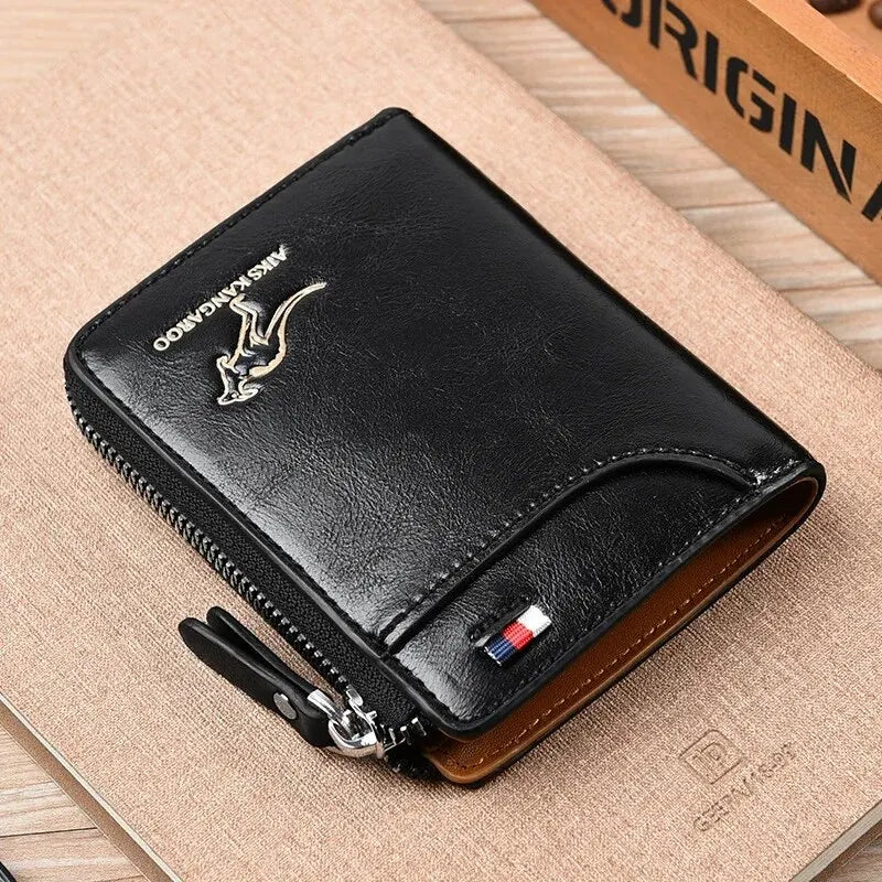 Portefeuille Homme Cuir PU Anti-RFID — Porte-Cartes Business, Fermeture Éclair, 3 Coloris | CLEVI Paris