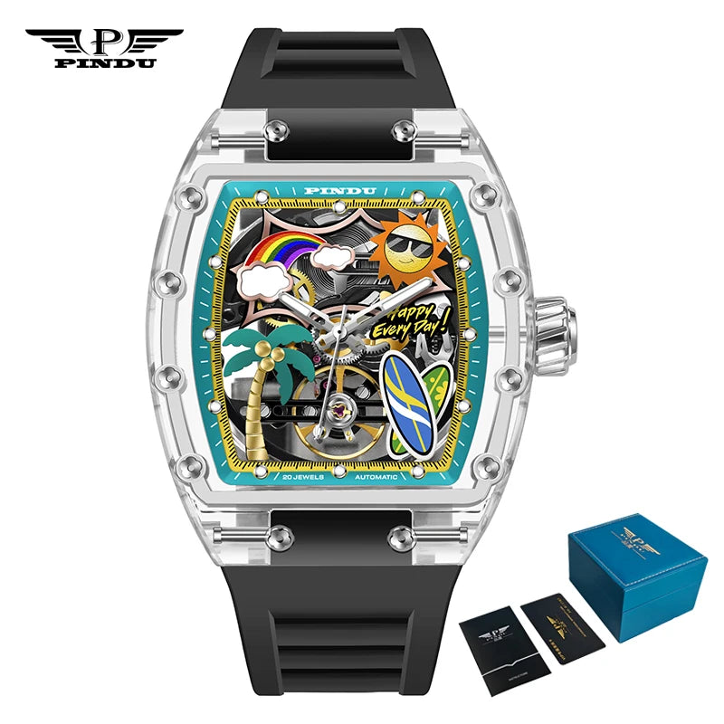 Montre Mécanique Transparente PINDU Homme – CLEVI Paris
