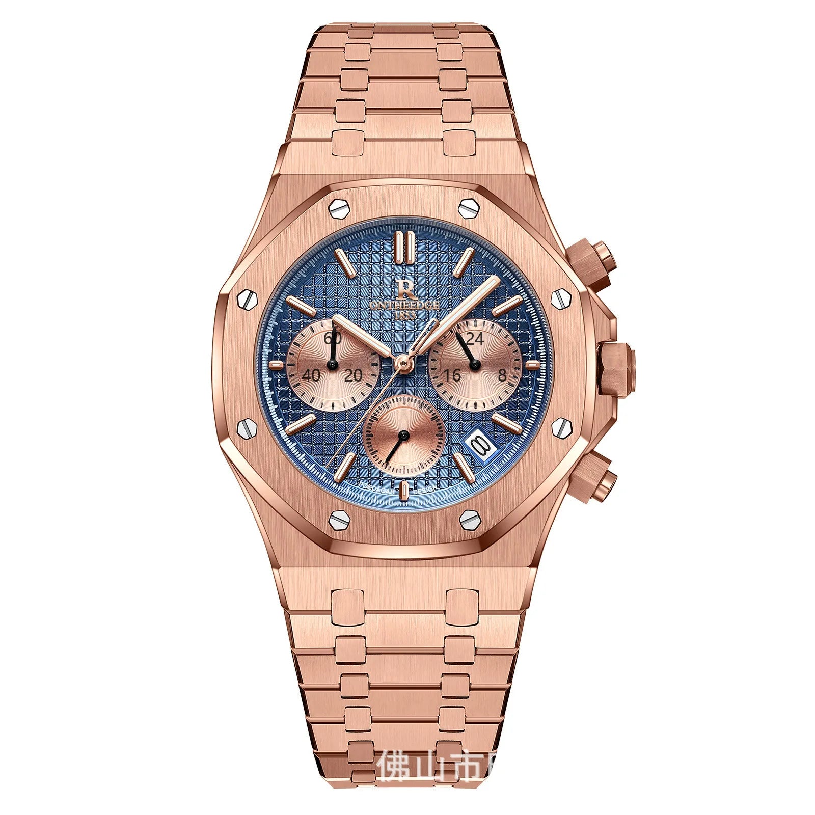 ONTHEEDGE RZY126 – Montre Quartz Homme | Chronographe, Mouvement Japonais MIYOTA, Bracelet Acier