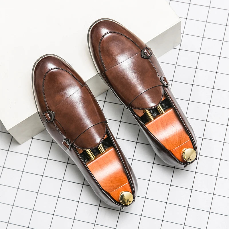 Monk Shoes Homme Double Boucle | Cuir Business Mariage Respirant
