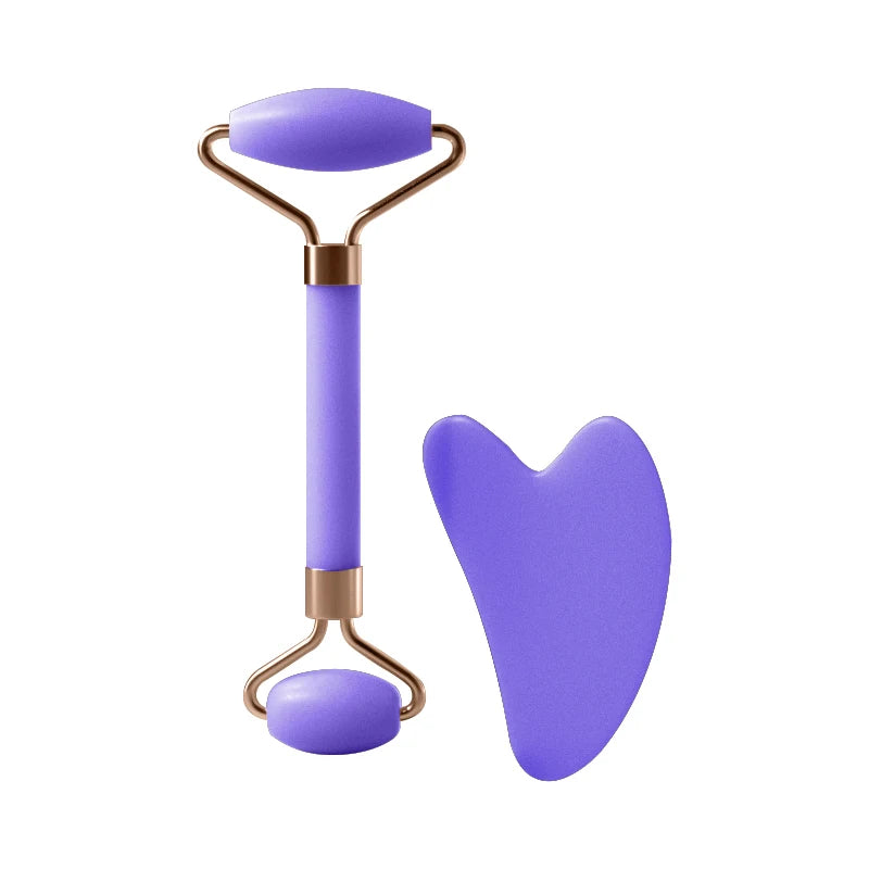 Rouleau Massage Facial en Résine — Visage, Cou & Yeux, Gua Sha Roller, Multi-Coloris | CLEVI Paris
