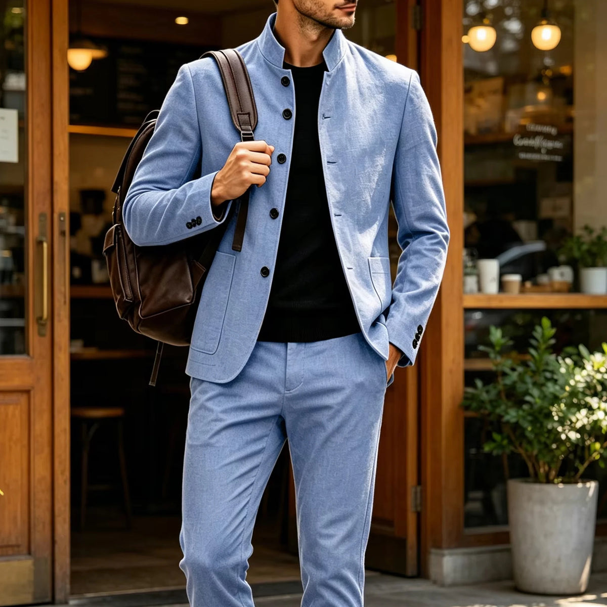 Costume homme 2 pièces col montant – CLEVI Paris