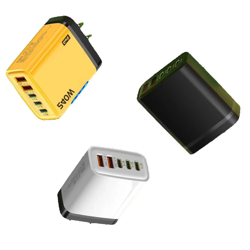 Chargeur GaN 5-en-1 240W 3PD 2USB EU/US + Câble – CLEVI Paris