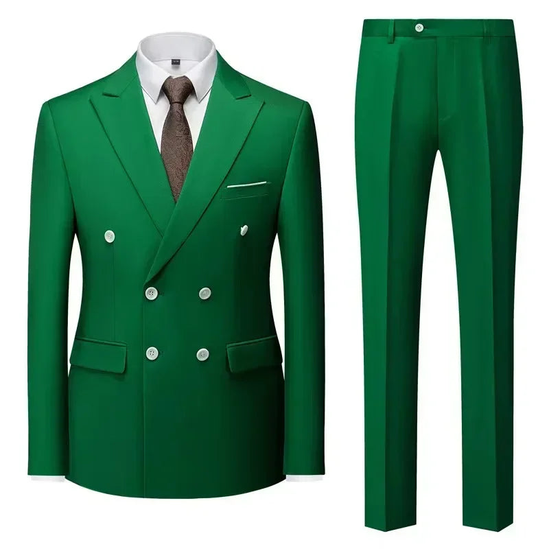 Costume Homme 2 Pièces Double Boutonnage Col Cranté Slim 17 Coloris Grande Taille Sur-Mesure – CLEVI Paris