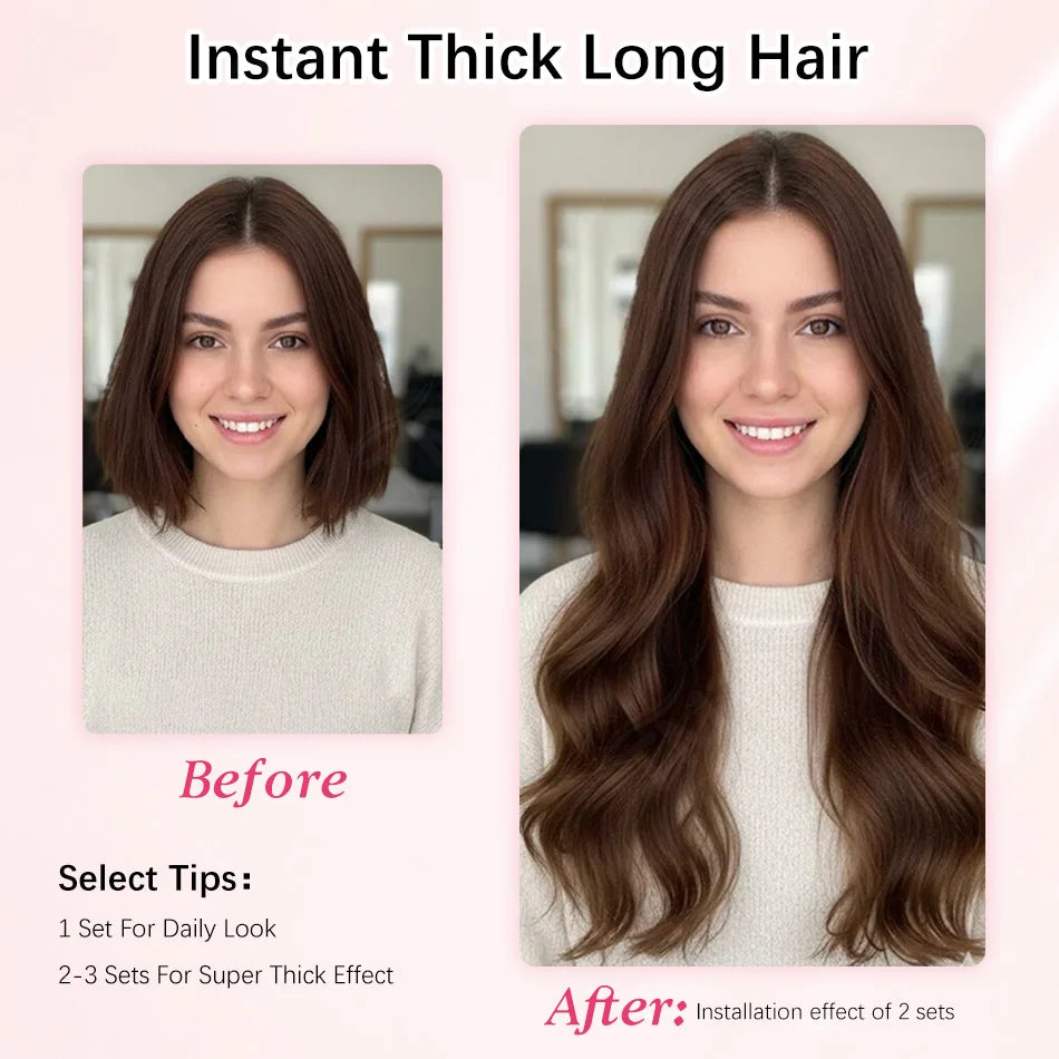 Extensions clip-in cheveux humains 7 pièces – CLEVI Paris