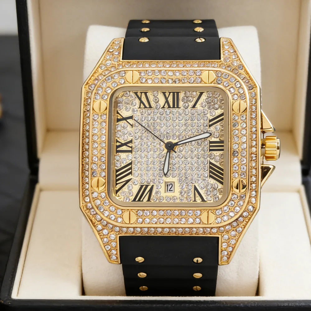 Montre Automatique Homme STARPERISH – Boîtier Carré Luxe, Bracelet Acier