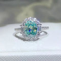 Bague Moissanite Verte Paraiba Argent 925 – CLEVI Paris