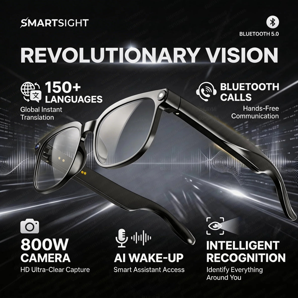 Lunettes IA 4K 8MP WiFi ChatGPT Traduction 150 Langues – CLEVI Paris