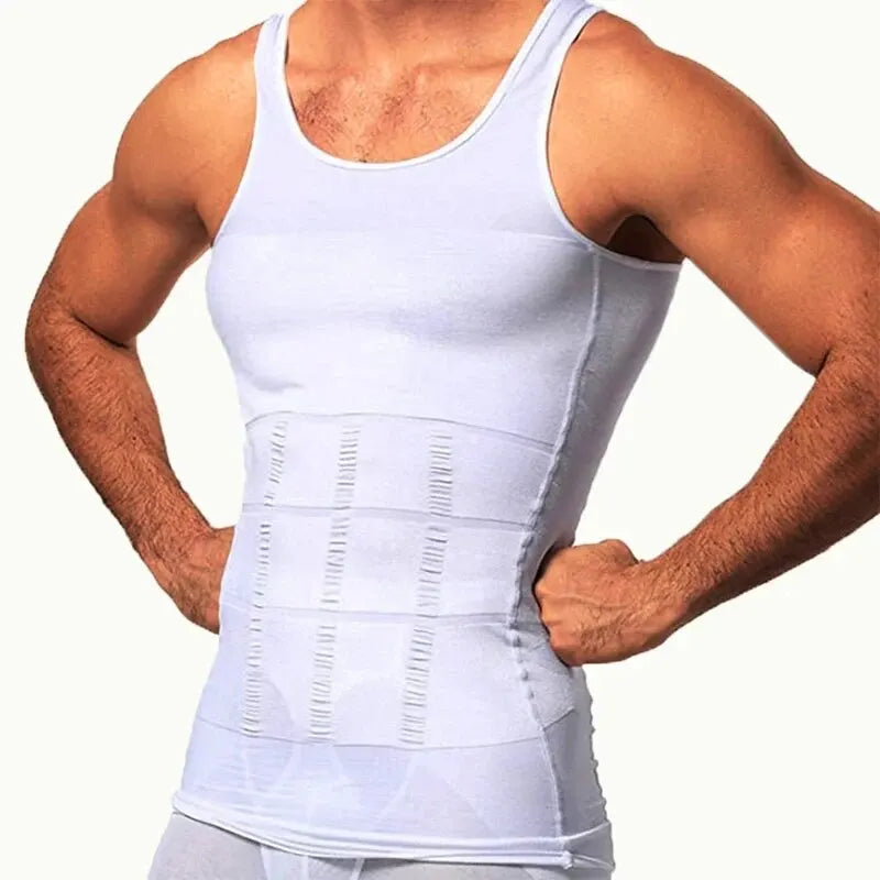 Débardeur Gainant Homme Sans Couture Compression Taille Ventre — CLEVI Paris
