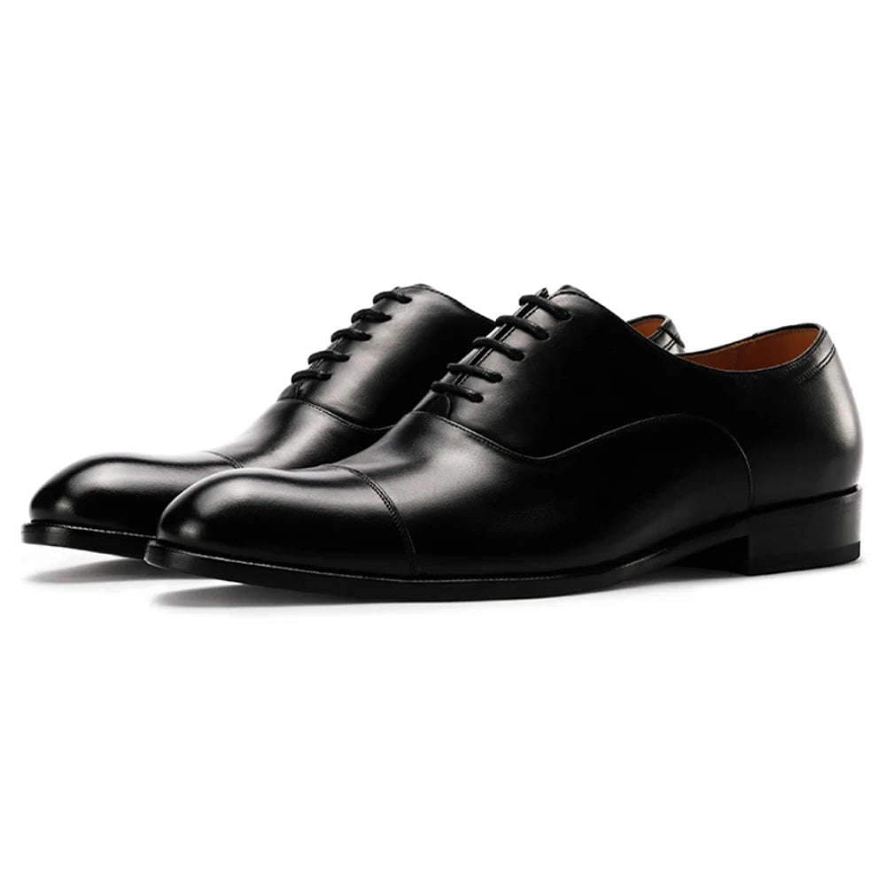 Oxford Premium Cuir de Veau Bout Rond Lacets Imperméable Business Mariage 2 Coloris – CLEVI Paris