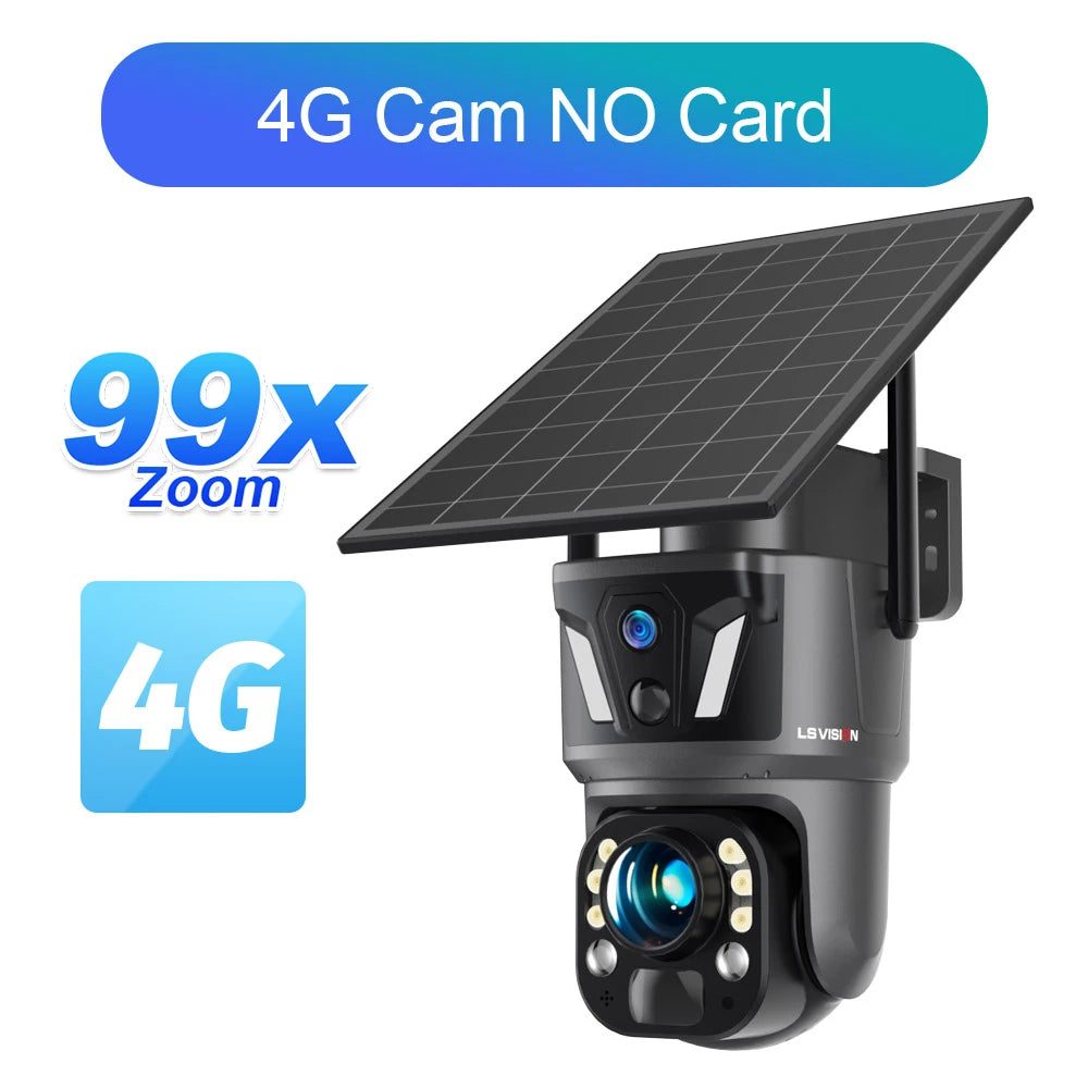 Caméra Solaire 8MP Zoom 99x PTZ 355° 4G/Wi-Fi Double Objectif PIR Suivi IA IR 40m IP66 UBox – CLEVI Paris