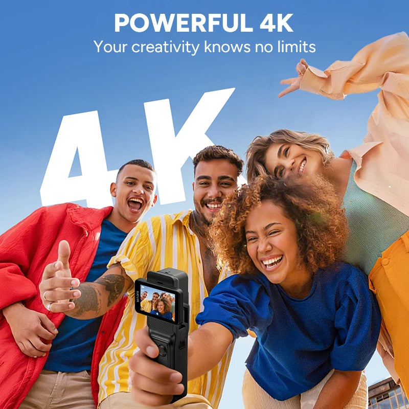 Caméscope de Poche SJCAM C400 4K – Stabilisation 6 Axes, Écran Tactile Rotatif, Module Détachable, WiFi, Vlogging – CLEVI Paris