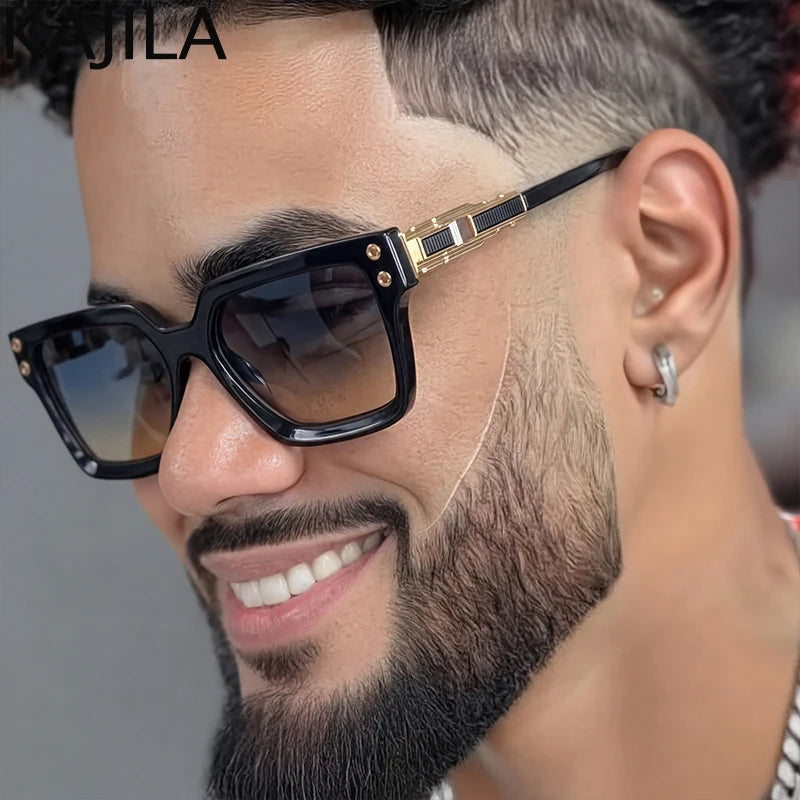 Lunettes de Soleil Carrées Punk Polarisées Monture Alliage UV400 Homme 14 Coloris – CLEVI Paris