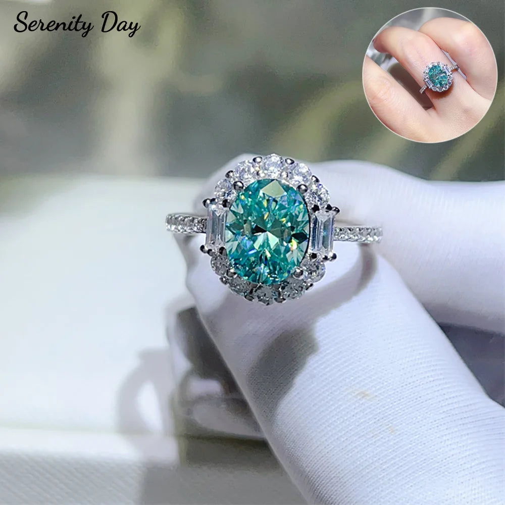 Bague Moissanite Verte Paraiba Argent 925 – CLEVI Paris