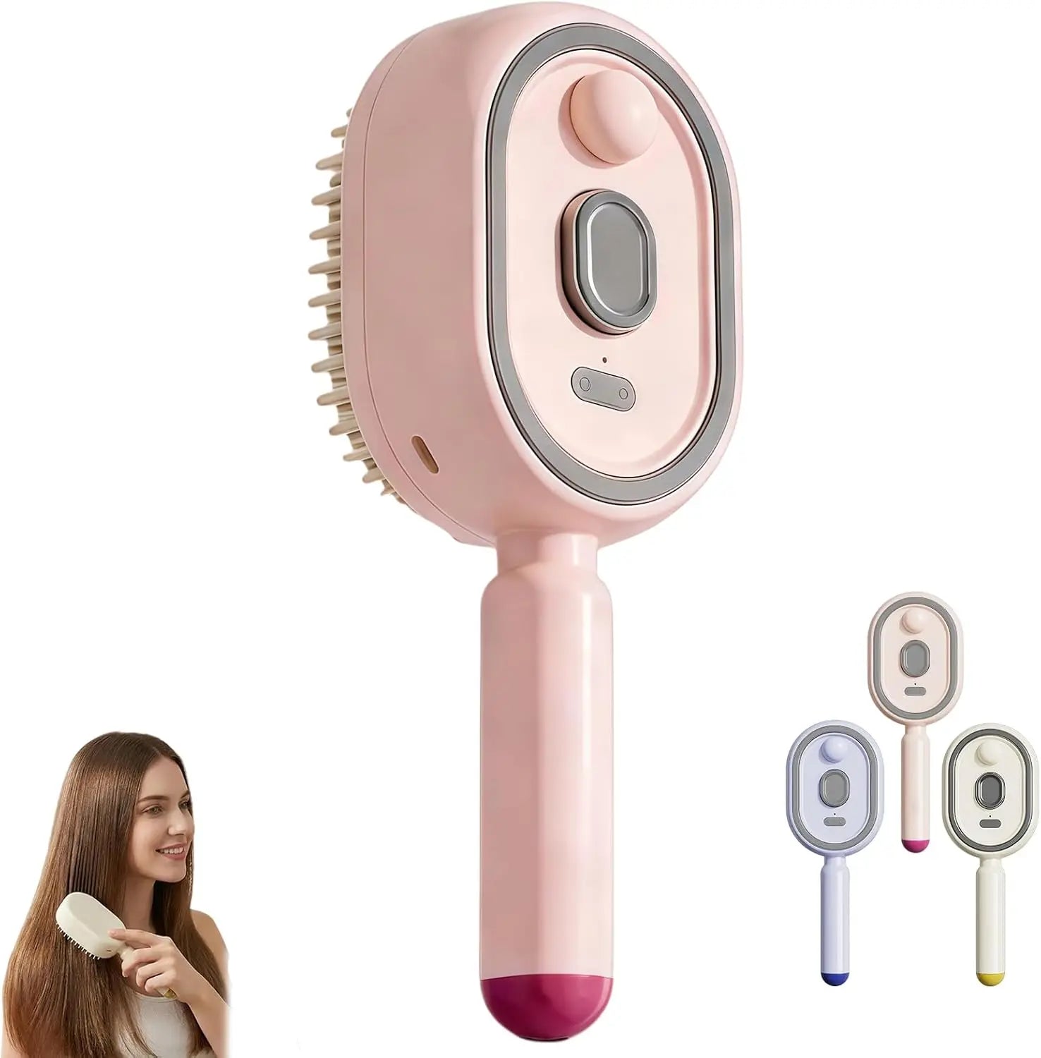 Brosse Massage Électrique 3-en-1 Spray Hydratant Cuir Chevelu Rechargeable – CLEVI Paris