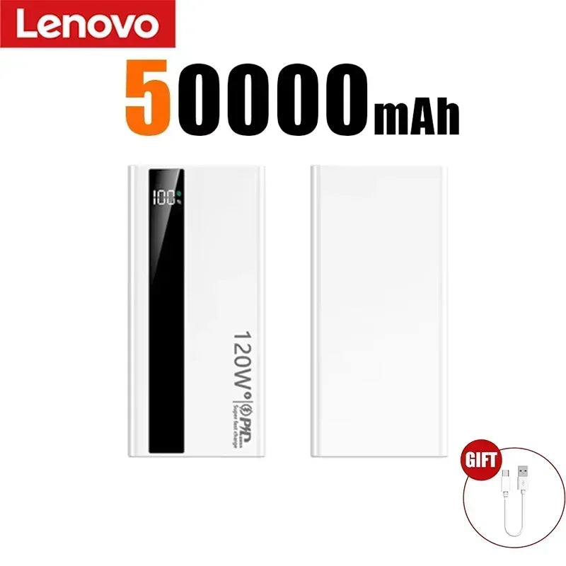 Batterie Externe Lenovo 3C 120W LED Portable 50-200000mAh – CLEVI Paris