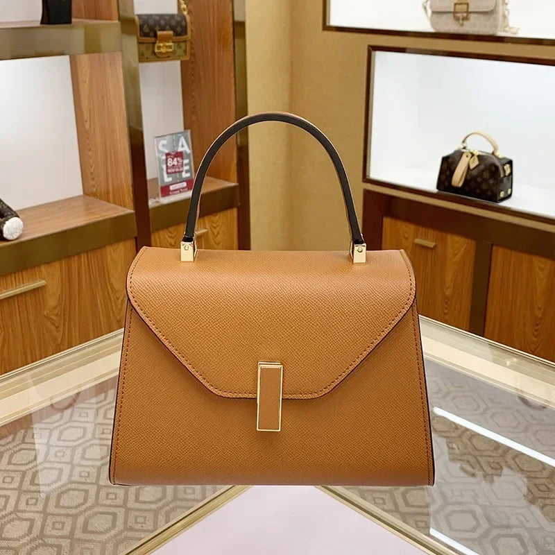 Sac à Main Femme en PU – Satchel Bandoulière Épaule | 7 Coloris | 2 Tailles | Rose, Bleu, Noir, Blanc...